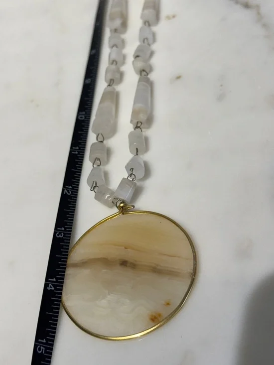 70s Vintage Agate Pendant Necklace - Picture 7 of 8
